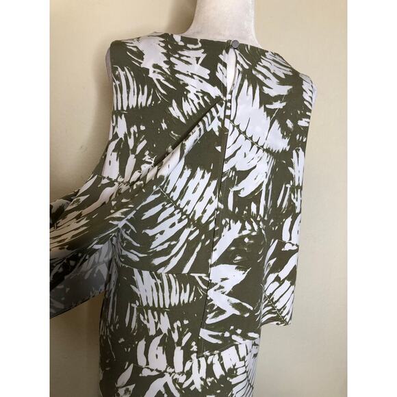 Chico’s Travelers Palm Leaf Print Maxi‎ Dress Green & White Sleeveless Tropical - Picture 9 of 16